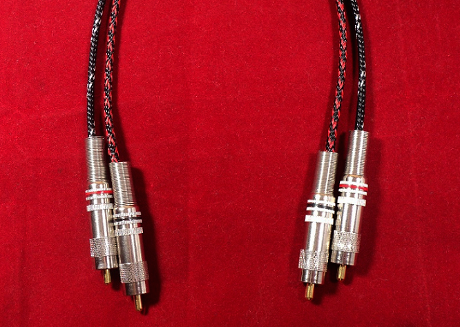 The Basic 1ft Pure Silver Audio Interconnect- Red/Black/Silver