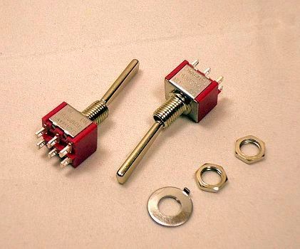 N&B Long handle DPDT On-On mini toggle switch