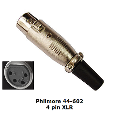 Philmore 44-602 4 pin female XLR connector