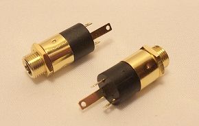 N&B 1/8" metal phone jack- gold plated